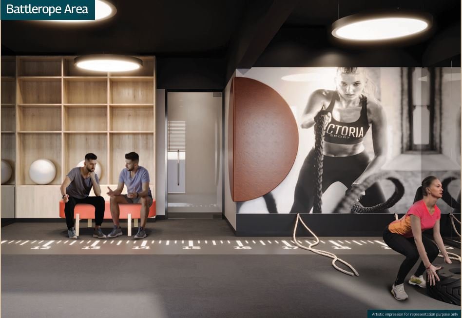 High-intensity battlerope workout area at MAHINDRA MARINA 64, Malad West for strength and fitness training