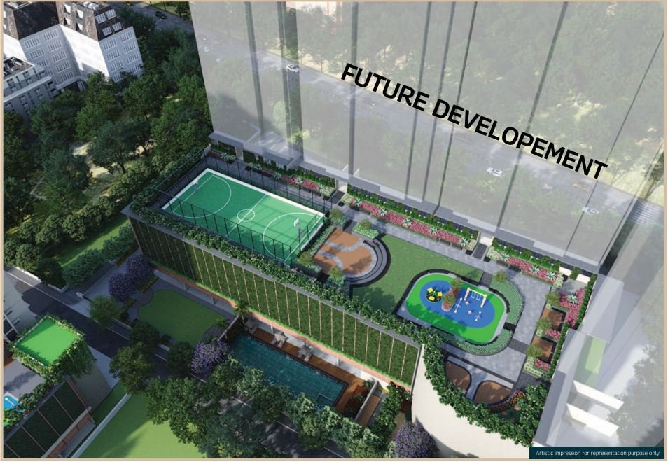 Top View of Kids Play Area and Football Turf in Malad West – MAHINDRA MARINA 64