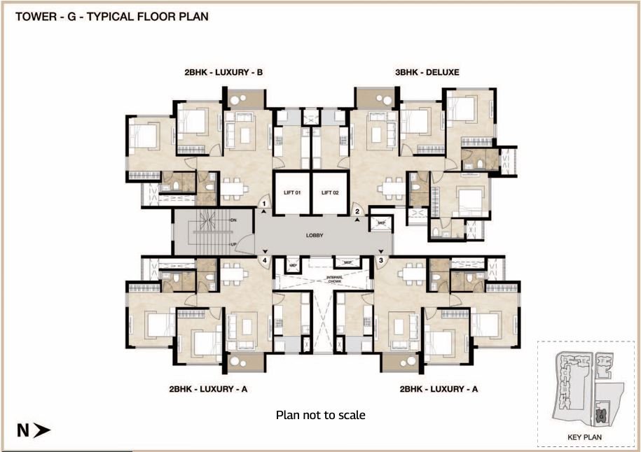 Spacious and modern 2BHK floor plan at MAHINDRA MARINA 64, Malad West for comfortable family living