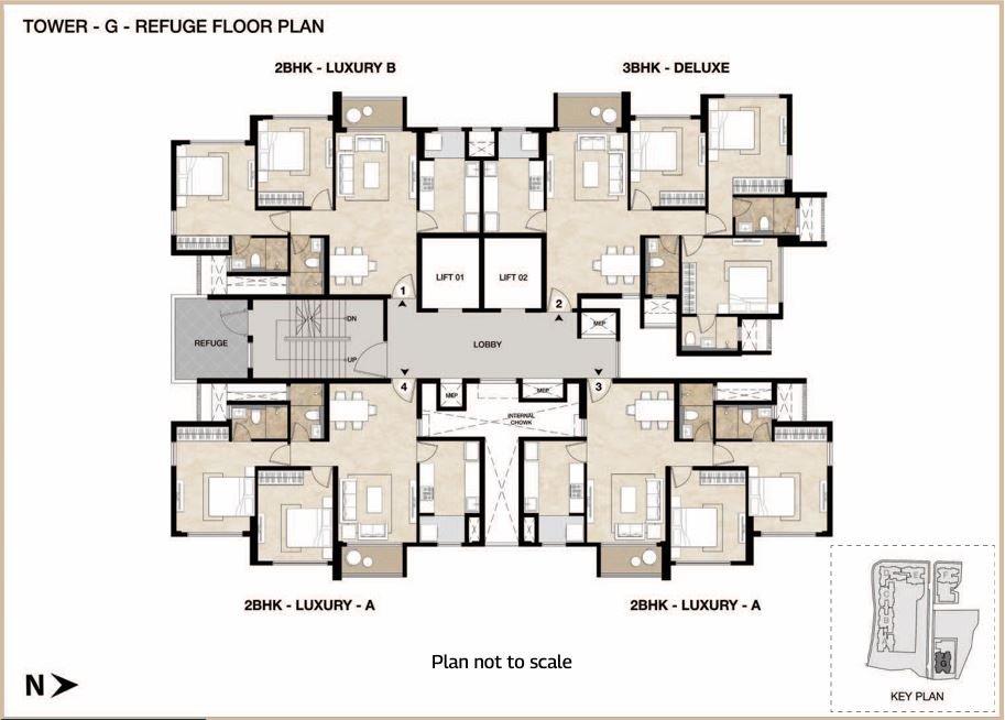 Spacious and smartly designed 2BHK floor plan at MAHINDRA MARINA 64, Malad West for modern living