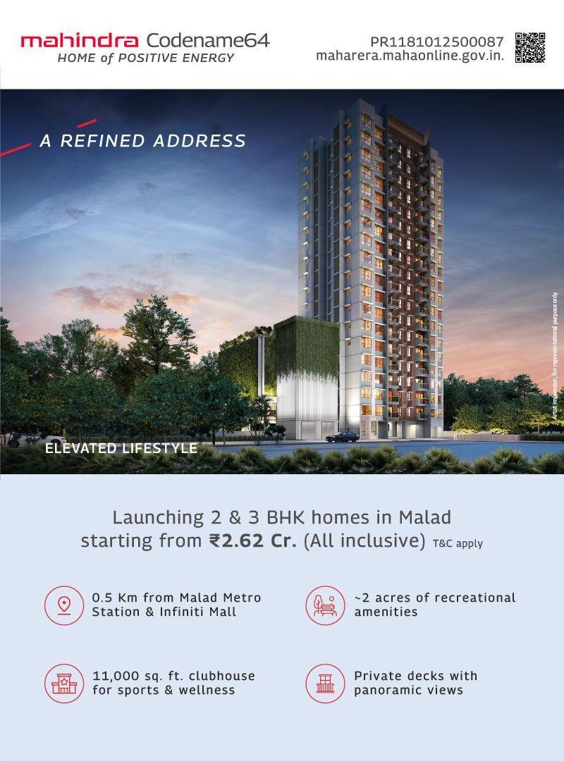 Premium 2 & 3 BHK Flats in Malad West with Clubhouse – MAHINDRA MARINA 64