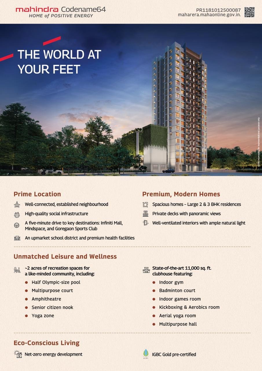 Luxury Residential Project in Malad West with Modern Amenities – MAHINDRA MARINA 64